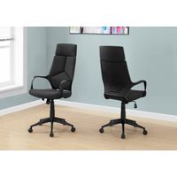 Office Chair/ Adjustable Height/ Swivel/ Ergonomic/ Armrests/ Computer Desk/ Work/ Metal/ Fabric/ Black/ Contemporary/ Modern