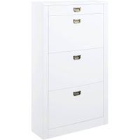 ACME Pagan Shoe Cabinet, White High Gloss Finish