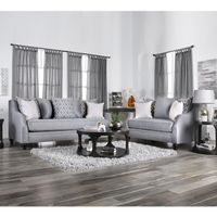 Transitional Fabric 2-Piece Sofa Set in Gray