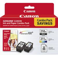 Canon - 210XL/211XL 2-Pack High-Yield Ink Cartridges + Photo Paper - Multicolor