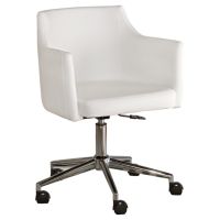 White Baraga Home Office Swivel Desk Cha...