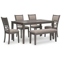 Wrenning Dining Table and 4 Chairs and Bench (Set of 6)