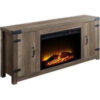 ACME Tobias Fireplace, Rustic Oak Finish