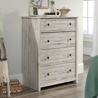 Sauder - River Ranch 4-Drawer Chest Dresser - White Plank