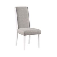 ACME Hollyn Side Chair (Set-2), Gray Linen & White Finish