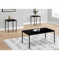 Table Set - 3Pcs Set / Black / Black Metal