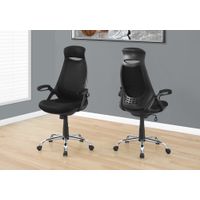 Office Chair/ Adjustable Height/ Swivel/ Ergonomic/ Armrests/ Computer Desk/ Work/ Metal/ Mesh/ Black/ Chrome/ Contemporary/ Modern