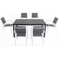 Naples 7pc: 6 Aluminum Sling Chairs, 63x...