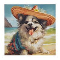 Chihuahua/Blue Multi Beach Dogs Chihuahua Canvas Wall Art See below