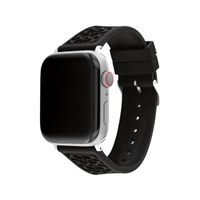 Coach - Black Rubber Apple Watch Strap w/ "C" Logos 42mm & 44mm