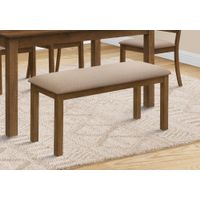 Bench - 42"L / Brown Walnut / Beige Fabric