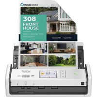 Brother - ADS-1800W Compact Wireless Duplex Desktop Scanner with Single Pass Double-Sided Scanning - White