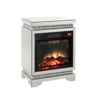 ACME Lotus Fireplace, Mirrored, Faux Ice...