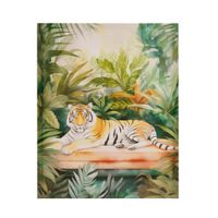 Tiger Green Multi Jungle Feline Jungle Tiger Canvas Wall Art See below