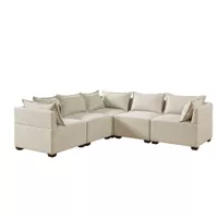 Linen 5-Piece Modular L-Shape Sofa