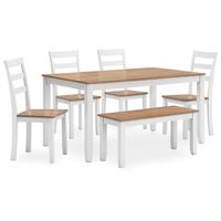 Gesthaven Dining Table with 4 Chairs and Bench (Set of 6)