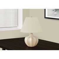 Lighting - 21"H Table Lamp Cream Resin  / Ivory Shade