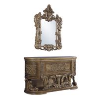 ACME Constantine Mirror, Brown & Gold Finish