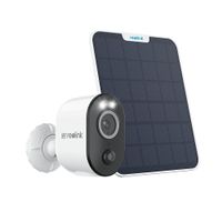 Reolink A4K3S2 4K UHD Outdoor Security Camera with Night Vision Motion Spotlights  Solar Panel - White