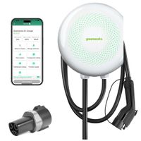 Greenworks - Level 2 NEMA 14-50r Hardwired Electric Vehicle (EV) Charger-up to 48 Amps/ 240-Volts with 20-ft Cable - White