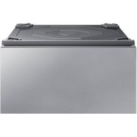 Samsung - Bespoke 27-in Laundry Pedestal with Storage Drawer - Silver steel