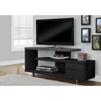 TV Stand/ 60 Inch/ Console/ Media Entertainment Center/ Storage Cabinet/ Living Room/ Bedroom/ Laminate/ Black/ Grey/ Contemporary/ Modern