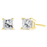 14K Yellow Gold 1/3 Cttw Princess-Cut Sq...