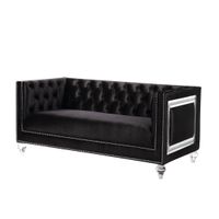 ACME Heibero Loveseat w/2 Pillows, Black Velvet