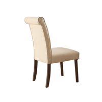 ACME Gasha Side Chair (Set-2), Beige Linen & Walnut