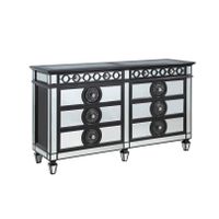 ACME Varian II Dresser, Mirrored, Black & Sliver Finish