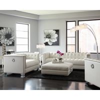 Chaviano Upholstered Ottoman Pearl White