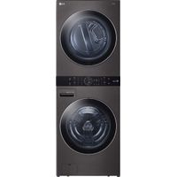 LG - 4.5 Cu. Ft. HE Smart Front Load Washer and 7.4 Cu. Ft. Electric Dryer WashTower with Steam and Built-In Intelligence - Black Steel