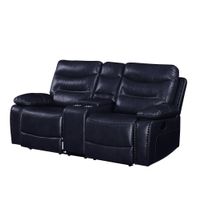 ACME Aashi Motion Loveseat w/Console, Navy Leather-Gel Match
