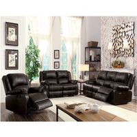 ACME Zuriel 3pc Living Room Chair Set, Brown Synthetic Leather