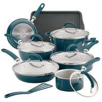 Rachael Ray - Create Delicious 13-Piece Cookware Set - Teal Shimmer