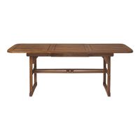 Walker Edison - Cypress Acacia Wood Outdoor Dining Table - Dark Brown