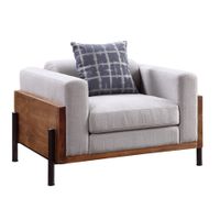 ACME Pelton Chair w/Pillow, Fabric & Walnut