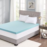 White 3" Gel Memory Foam with Cooling Cover Hypoallergenic 3" Cooling Gel Memory Foam Mattress Topper with Removable Cooling Cover Twin XL