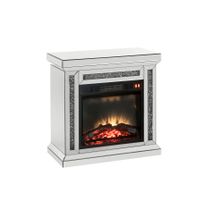 ACME Noralie Fireplace, Mirrored & Faux ...