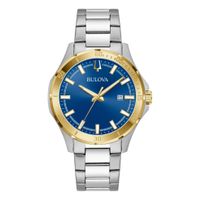 Bulova - Mens Corporate Collection Gold & Silver-Tone Stainless Steel Watch Blue Dial