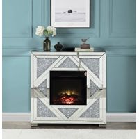 ACME Noralie Fireplace, Mirrored & Faux ...