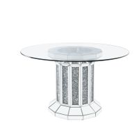 ACME Noralie Dining Table, Mirrored & Faux Diamonds