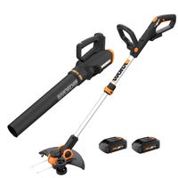WORX - Power Share 20V GT 3.0 Trimmer with Turbine Blower Batteries and Charger - Black