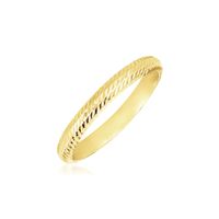 14k Yellow Gold Textured Comfort Fit Wed...