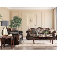 Traditional 2-Piece Upholstered Sofa set in Brown