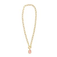 Kendra Scott Daphne Link and Chain Necklace (Gold/Light Pink Iridescent Abalone)