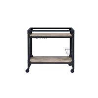 ACME Jorgensen Serving Cart, Rustic Oak & Charcoal