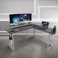 Warrior L-Shaped Gaming Desk, Black