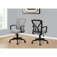 Office Chair/ Adjustable Height/ Swivel/ Ergonomic/ Armrests/ Computer Desk/ Work/ Metal/ Fabric/ Grey/ Black/ Contemporary/ Modern