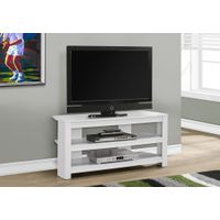 TV Stand/ 42 Inch/ Console/ Media Entertainment Center/ Storage Shelves/ Living Room/ Bedroom/ Laminate/ White/ Contemporary/ Modern